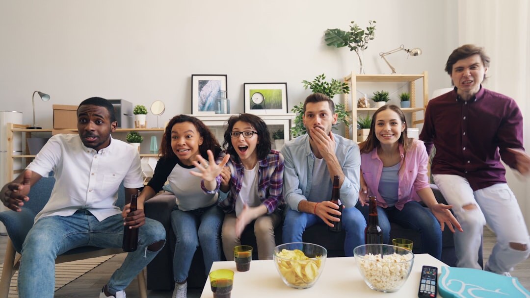 group of friends watching tv